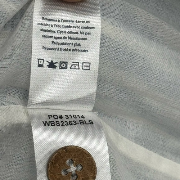 Faherty Women's Button Front Low Tide Stripe Whitley Skirt Blue White Size L NWT - Picture 11 of 12